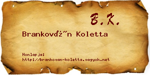 Brankován Koletta névjegykártya